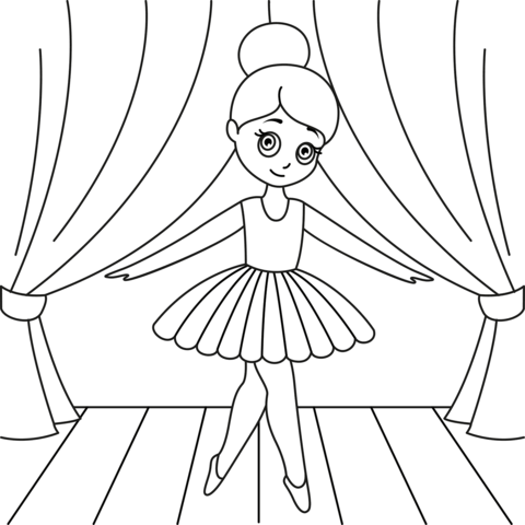 Cartoon Balerina Coloring Page